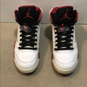 Jordan 5 fire reds size 9.  Decent condition 5/10